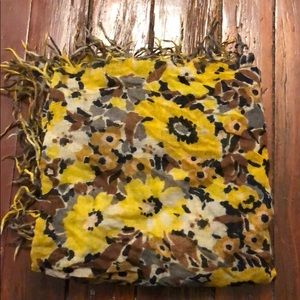 Large floral square scarf